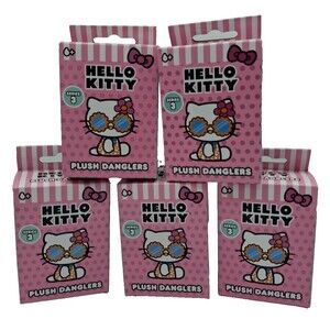 Lot of 5 Hello Kitty Plush Danglers Series 3 Clip On Key Chains Brand New Sealed